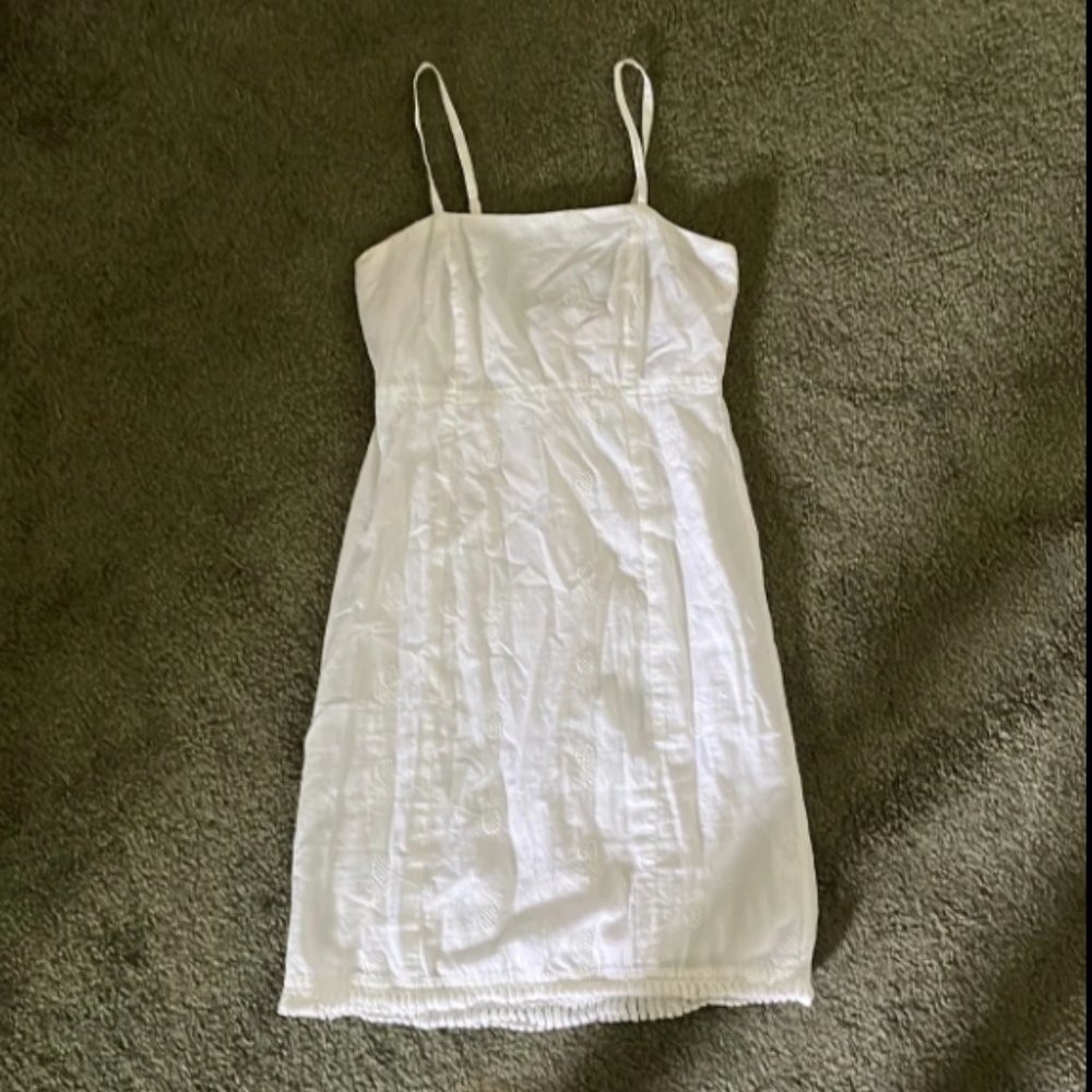 Japna Eyelet Embroidered Pineapple Spaghetti Strap Sundress Fit & Flare NWOT